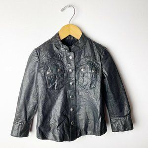 ALLSAINTS Kids Unisex 2T Black Leather Moto Jacket